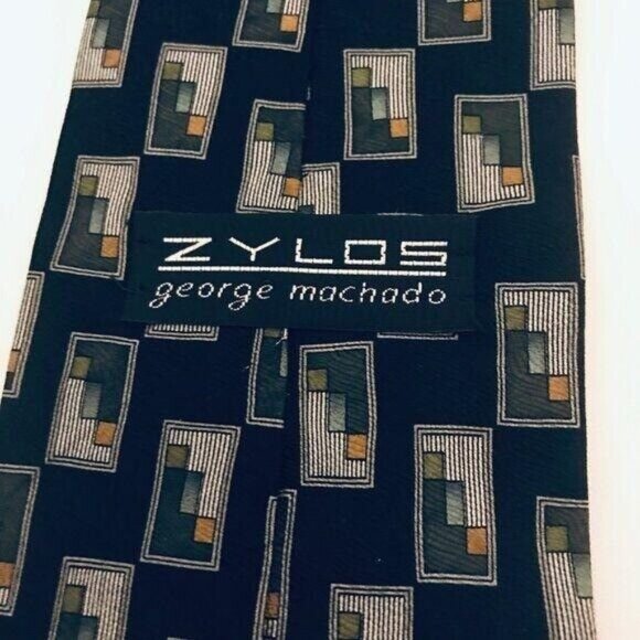 #1659 ZYLOS gray squares, necktie - Picture 2 of 5